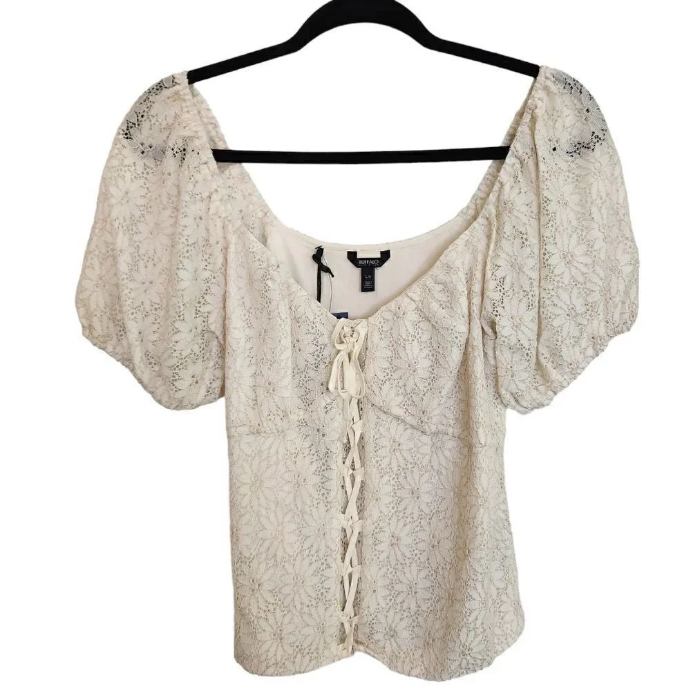 Buffalo David Bitton Lace Up Front Detail Lined Size Large Juniors